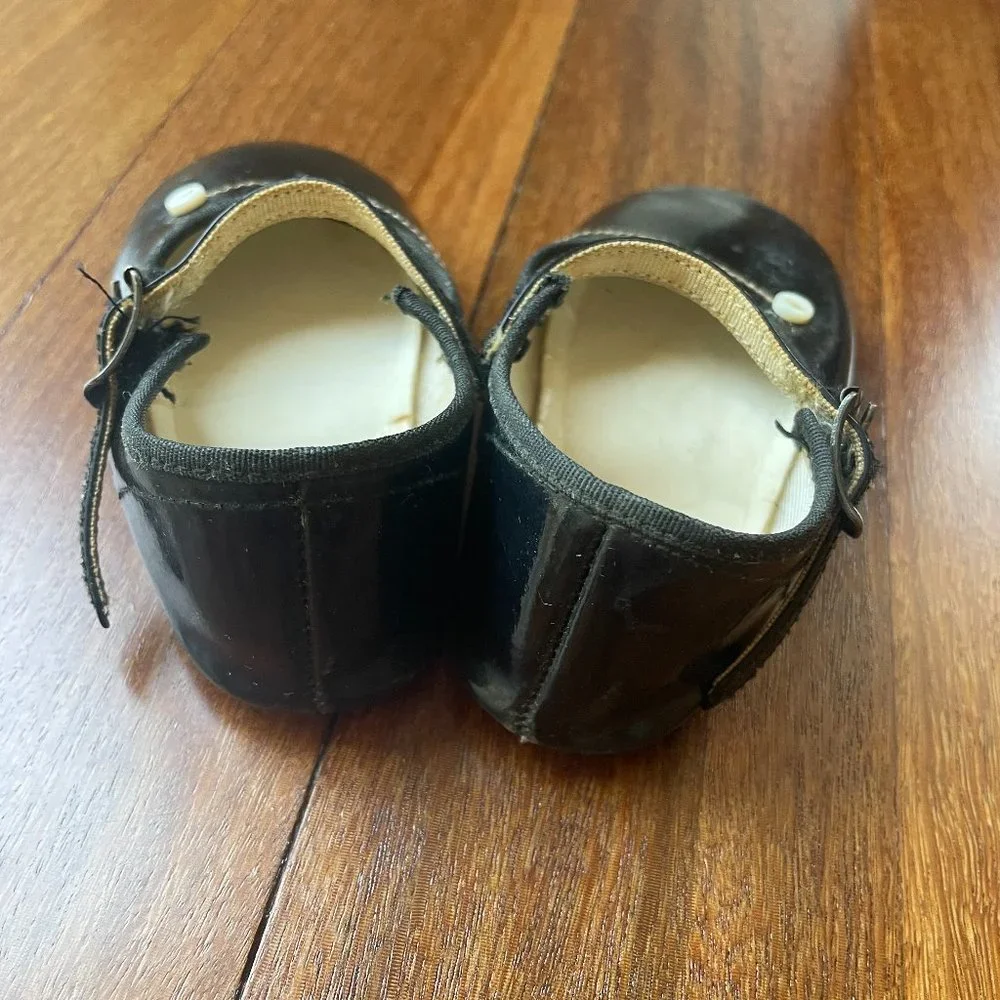 Vintage Black Mary Jane Dress Baby Shoes